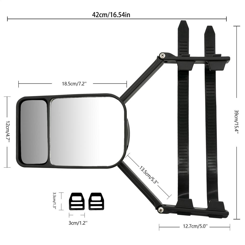 Mirror Extenders For Towing Adjustable Truck Extension Mirror 360 Degree Rotation Vibration-resistant Towing Accessories For