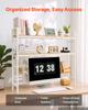 VEVOR Desktop Bookshelf 3-Tier Countertop Storage Hutch with Grid White, for Computer Desk, Metal Frame and Wooden Shelf, with Non-Slip Feet Pads
