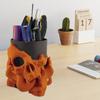 Подставка для ручек в виде черепа, держатель для кистей для макияжа, держатель для хранения в ванной, органайзер для стола в виде скелета для ключей, косметических инструментов, украшения на Хэллоуин