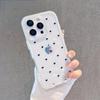 Черный чехол на весь экран с маленьким сердцем, подходит для iPhone 17 Pro, чехол-книжка 2-в-1, Apple 16, цветной край 14/15, набор 13