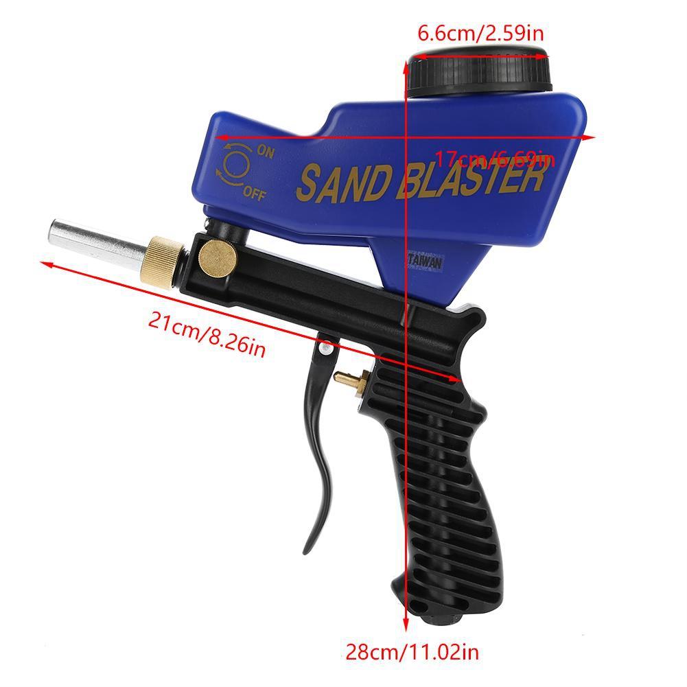 Портативный гравитационный пескоструйный пистолет с защитой от ржавчины, пескоструйный аппарат, удаление ржавчины, синий