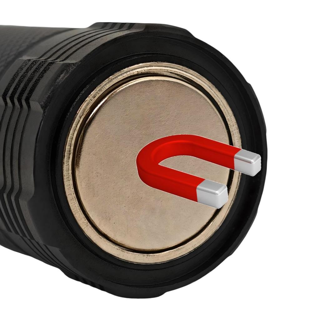 Фонарик 3x LED с магнитом, 900 лм, USB C, 5 режимов работы