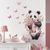 Мультфильм Панда Романтическая Роза Бабочка Детская Спальня Домашний Фон Украшения Наклейка На Стену