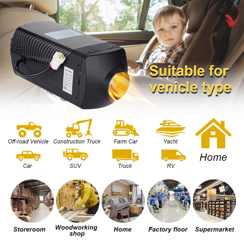 5-8KW Air Parking Heater Universal 12V&24V Split Unit Straight Fuel Tank Remote Control Switch For Indoor Outdoor Camping Vans