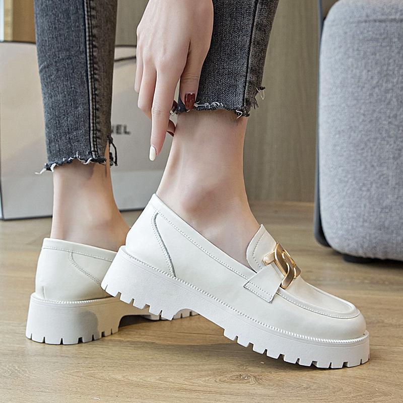 Spring Autumn Fashion Lady Single Shoes Female British Retro Chunky Shoes Student Muffin Shoes Large Size 34-44