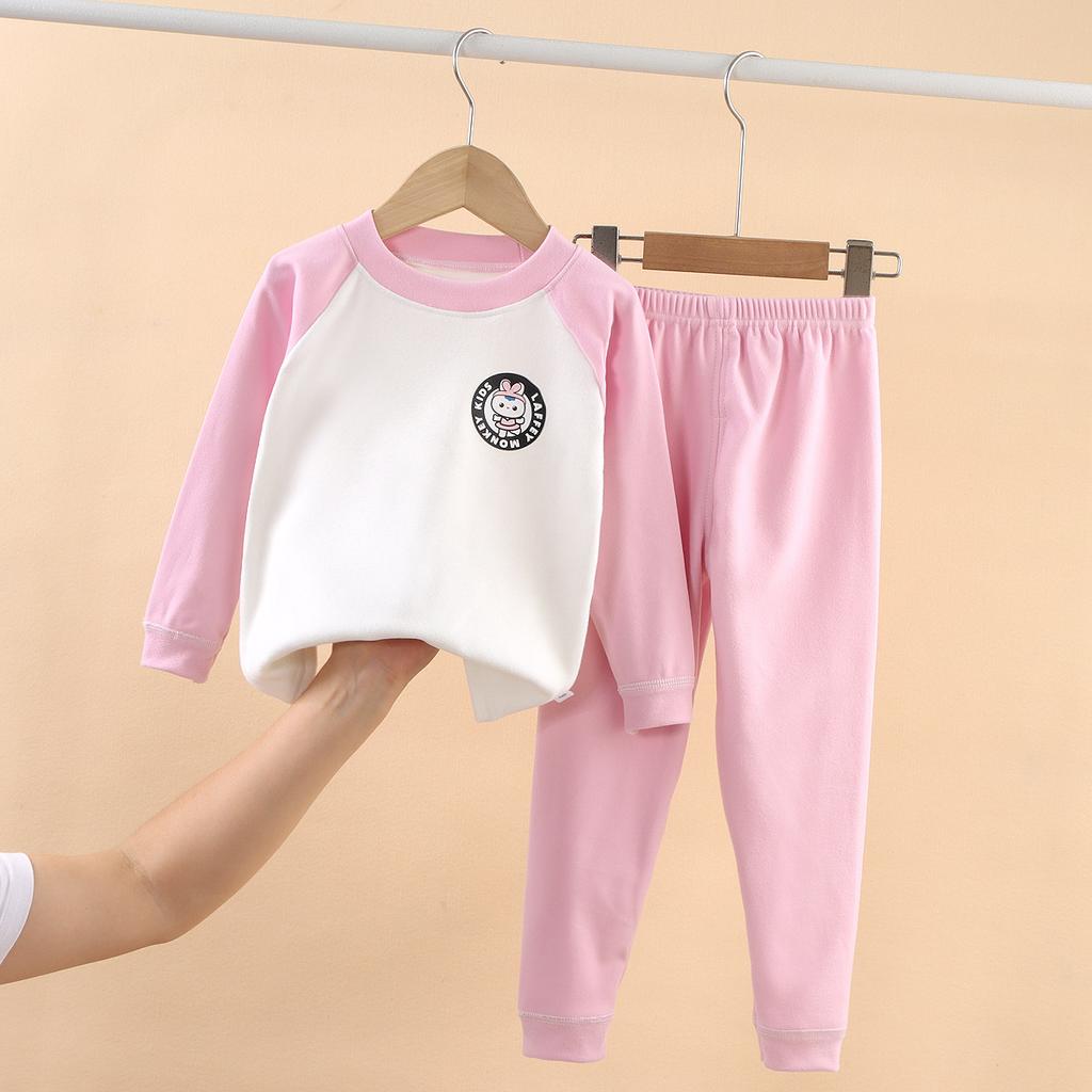 Детский бархатный теплый пижамный комплект, осенние и зимние пижамы для мальчиков и девочек, домашняя одежда