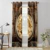 Antique Clock Window Curtains For Living Room Luxury Bedroom Decor Drapes Kitchen Window Treatments Curtains
