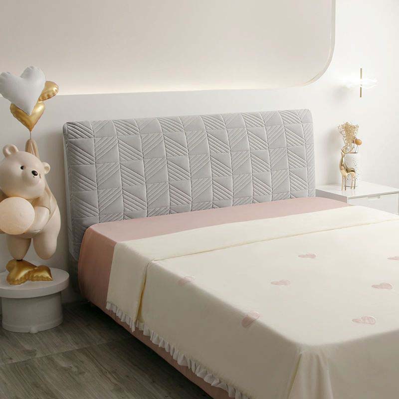 Утолщенный тонкий бархатный стеганый чехол на изголовье однотонного серого цвета, универсальный мягкий фланелевый стеганый чехол на изголовье кровати 200x70 см