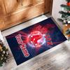 Boston Red Sox Crystal Velvet Rug, Custom Name Text Personalized Non‑Slip Floor Mat for Home Decor Gift