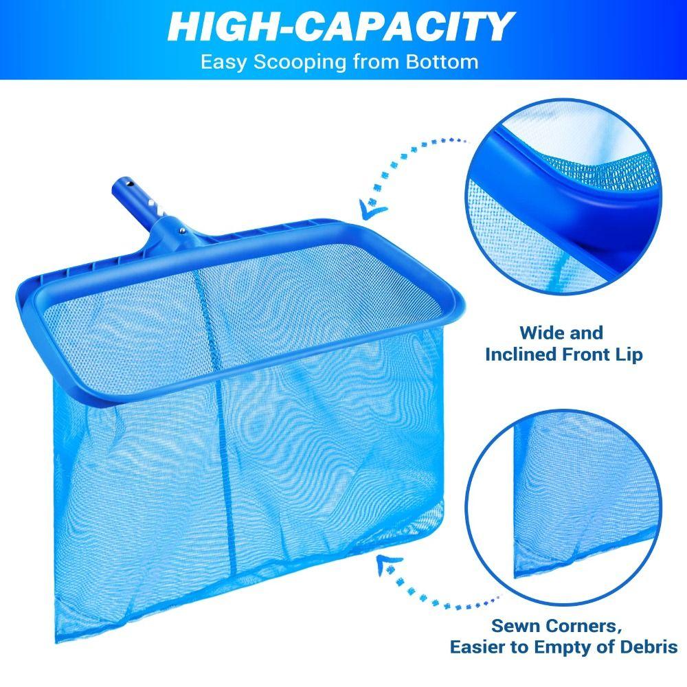 Deep Rake Pool Skimmer Fine Mesh Leaf Skimmer Net Sturdy Pool Net Without Pole Swimming Pool