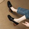 Retro Single Shoes Women's 2024 Spring and Autumn New Matte One-pedal Loafers Spring and Autumn Commuter High Heels Temperament