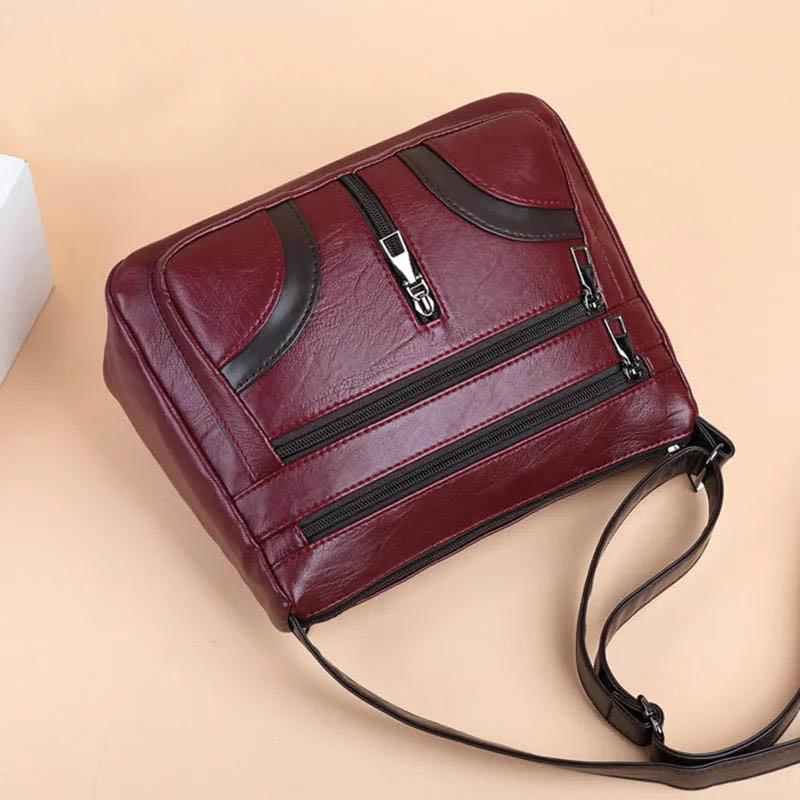 Многослойная женская сумка с текстурой овчины, модная сумка через плечо большой вместимости, женская сумка через плечо среднего возраста, материнские сумки