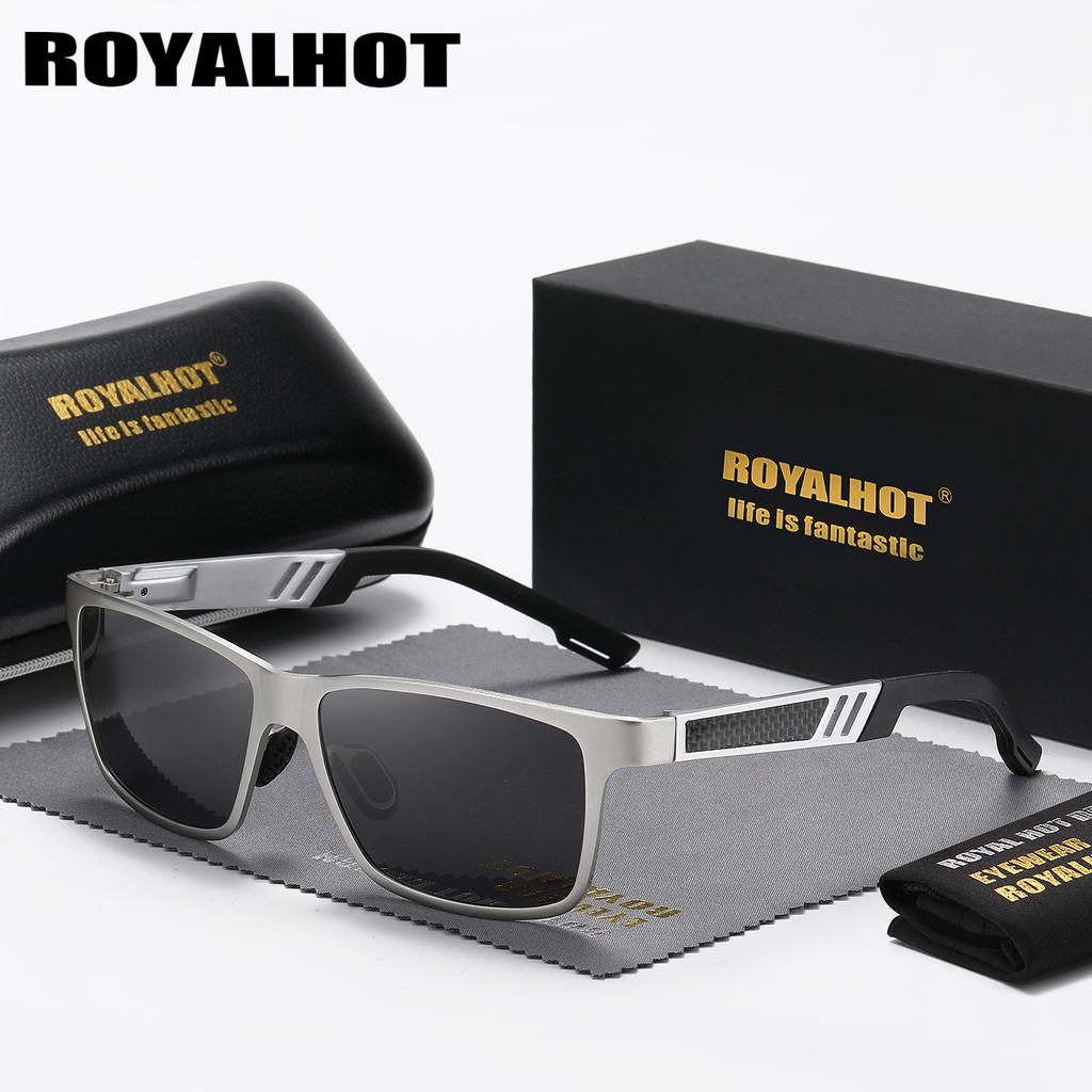 Royalhot Мужские и женские поляризационные солнцезащитные очки в алюминиевой магниевой оправе, солнцезащитные очки для вождения, очки Óculos Masculino Male
