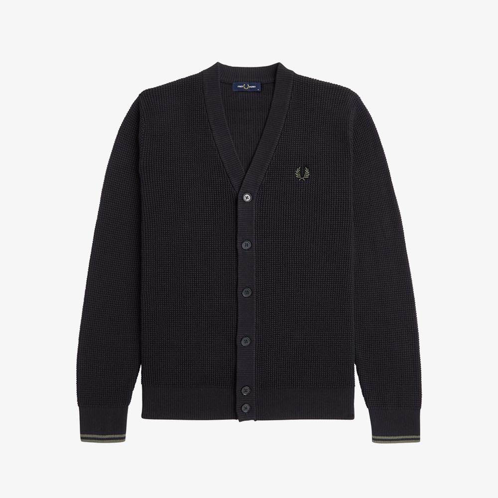 Fred Perry [Стильный] Кардиган с вафельным узором (102) Afpm2436508-102