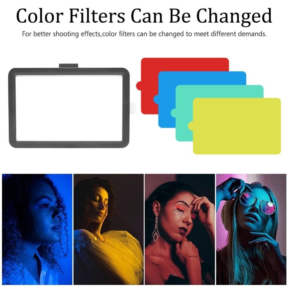 With Tripod LED Photography Video Light 4 Color Cards Photography LED Light Video