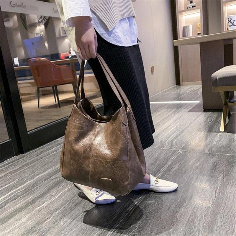 Women's Bags European And American Soft Leather Shoulder Bags Ladies All Match Shoulder Bags Simple Portable Tote Bags