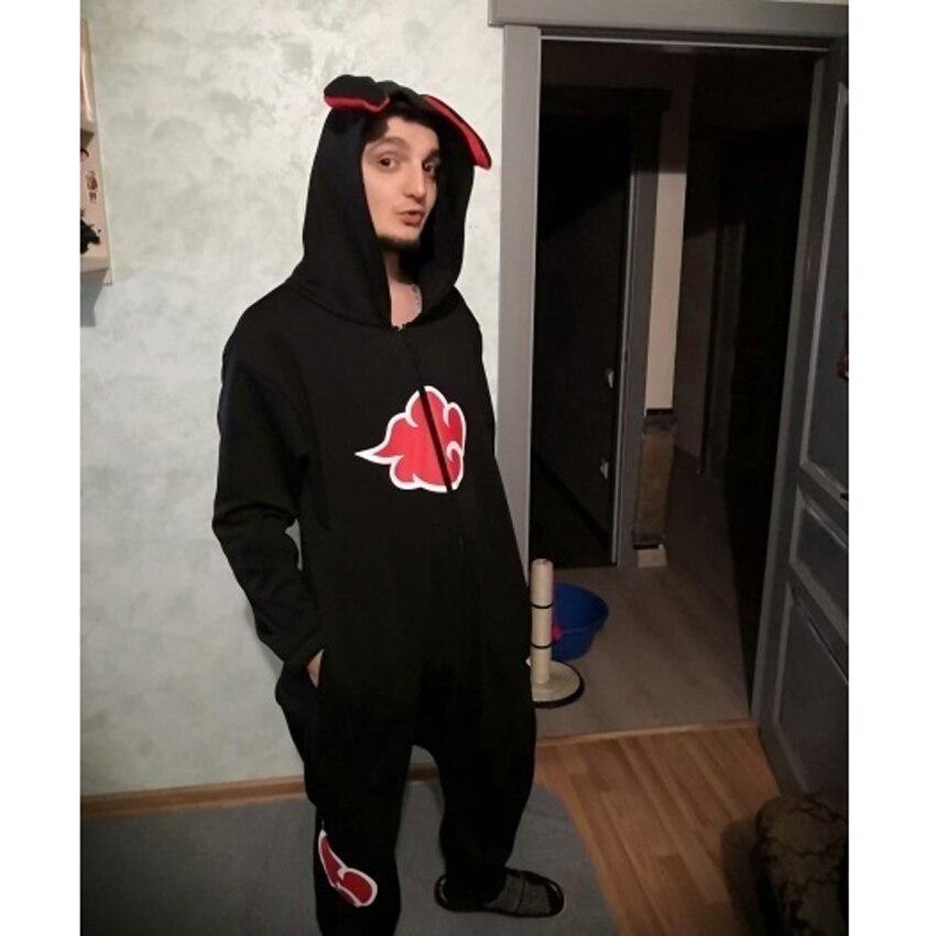 Наруто Акацуки аниме пижамы Учиха Итачи Хэллоуин косплей костюм кигуруми комбинезоны для взрослых фланелевая домашняя одежда для сна