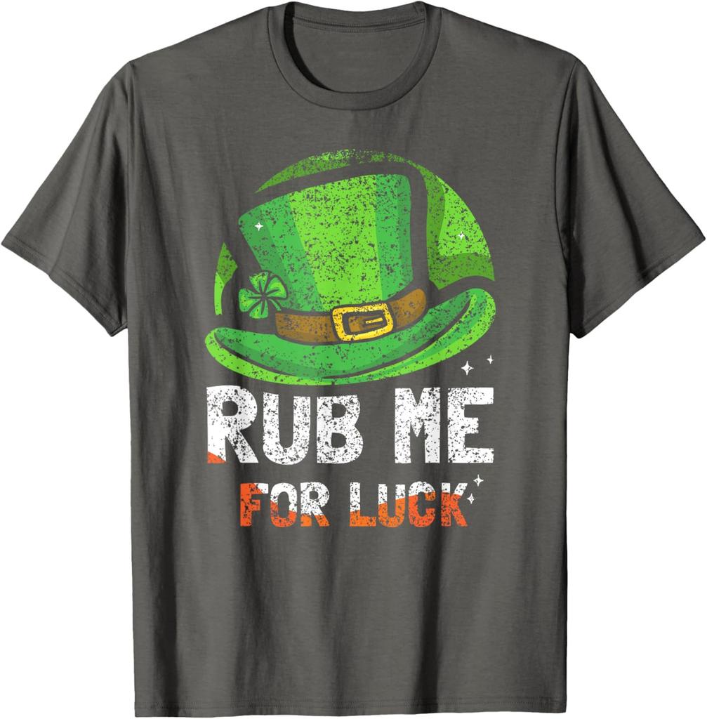 Saint Patricks Day Vintage Colors Rub Me For Luck Unisex T-Shirt