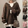 Hemp Pattern Sweater Casual Knit Sweater