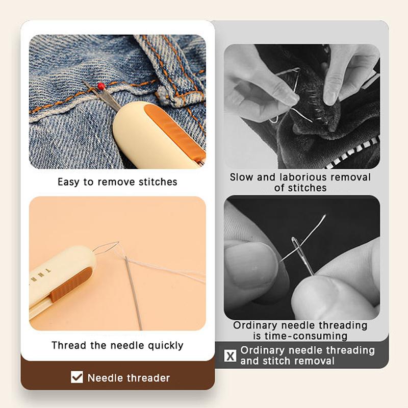 2 в 1 нитевдеватель вспарыватель швов устройство для удаления стежков бытовой инструмент нитевдеватели для ручного шитья аксессуары для швов