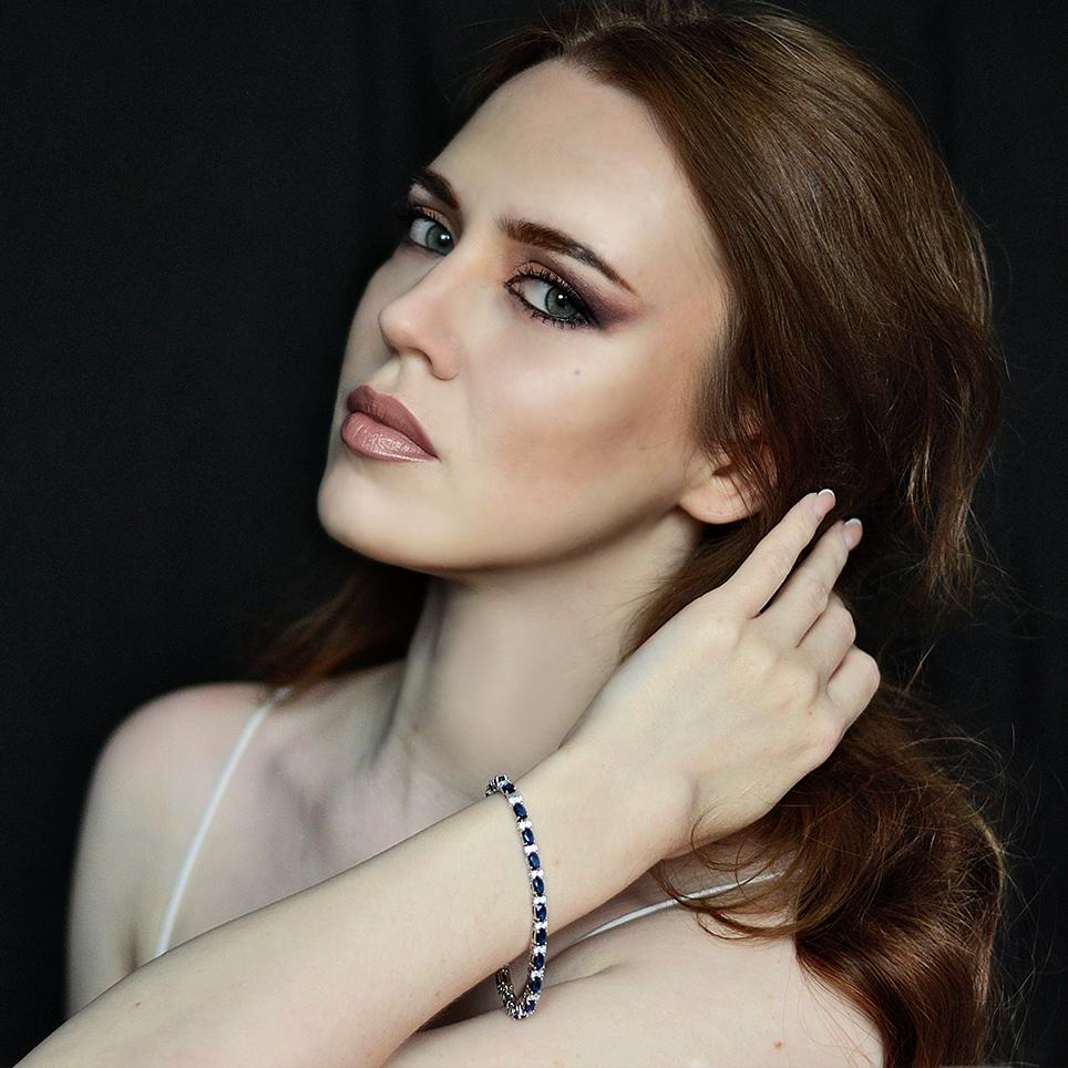 Umcho Женские браслеты из синей шпинели