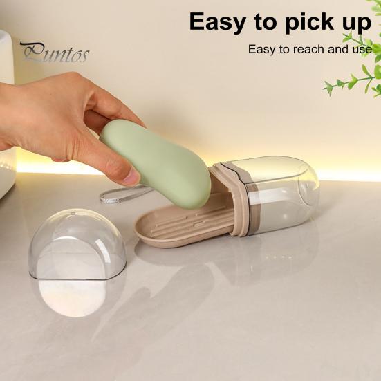 Дорожная мыльница с прозрачным дизайном, компактная переносная герметичная мыльница с крышкой, мыльница с поддоном для слива