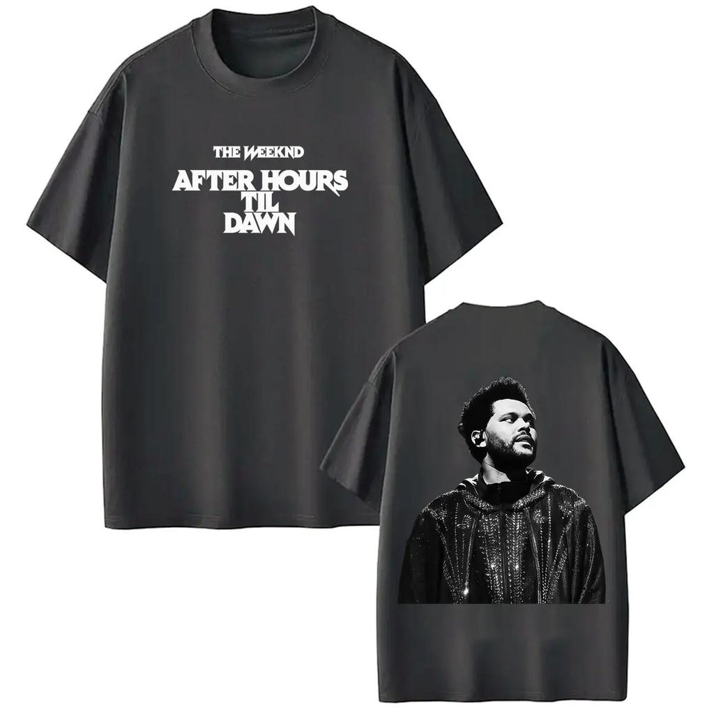 Unisex Women Fashion Tshirt The Weeknd After Hour Til Dawn World Tour Print T Shirt Loose Casual Cotton Vintage Tshirts Tops