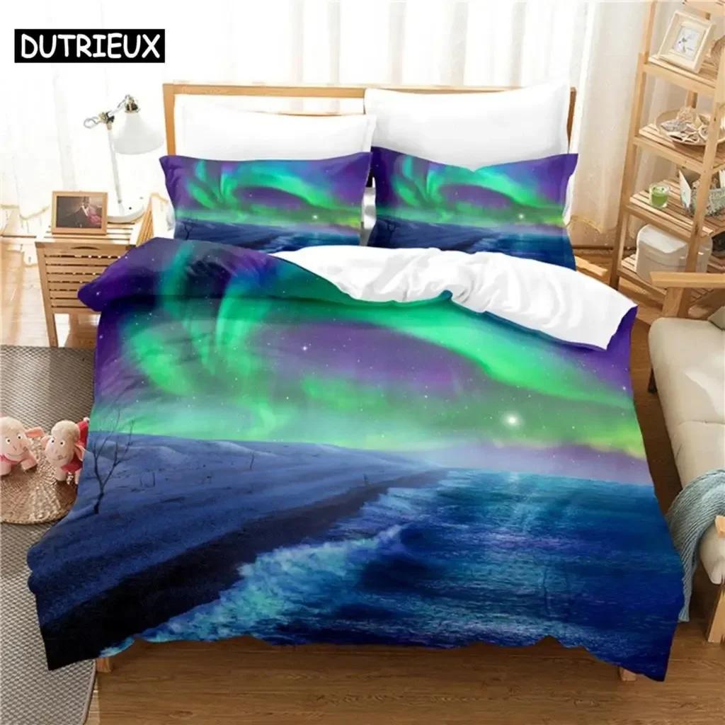 Colorful Aurora Supplies Set Duvet Cover Set Bedding Sets For Adults Bed With Pillowcases No Filling Luxury Birthday Gifts