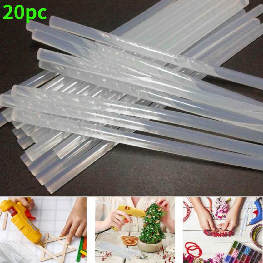 20 шт., прозрачные термоплавкие клеевые палочки для электрического клеевого пистолета, автомобильный аудио клей для ремонта, универсальный клей