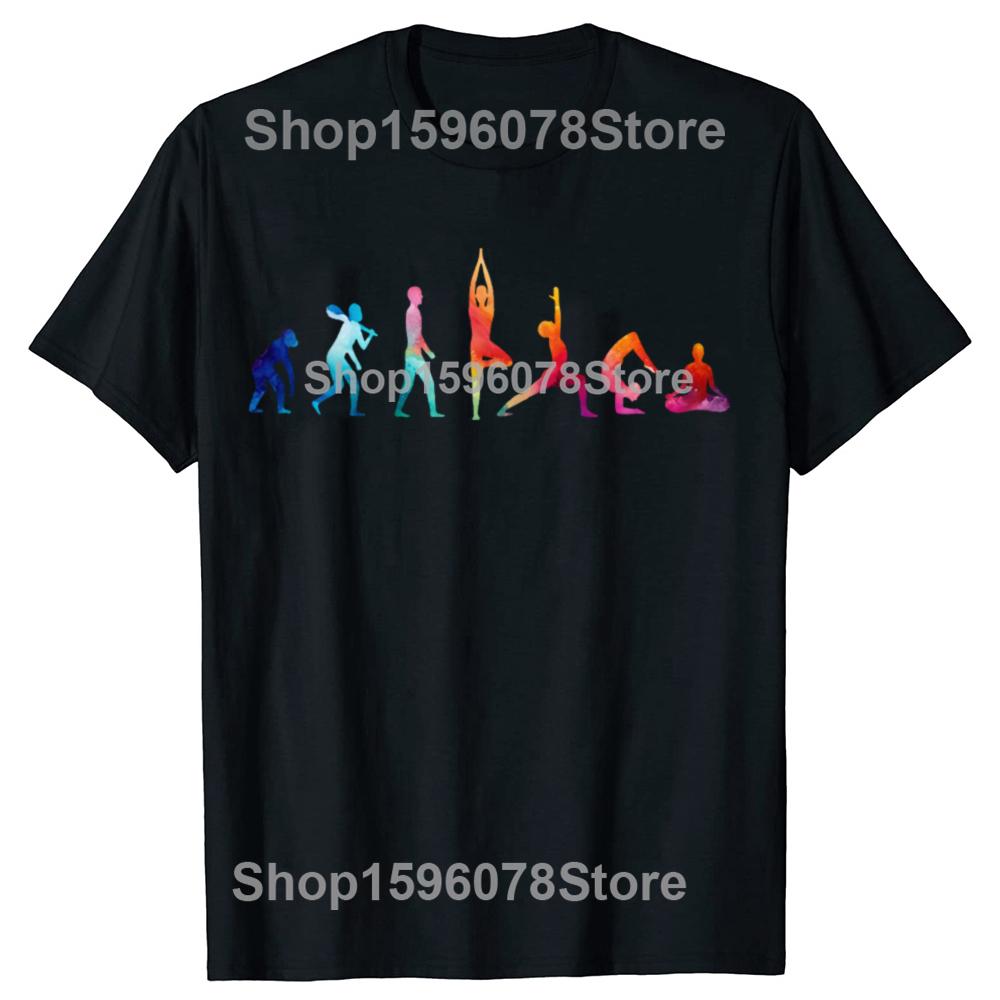 Забавные футболки с графикой эволюции йоги для мужчин и женщин, из чистого хлопка, юмористические, уличная одежда, футболка с коротким рукавом, унисекс, свободная одежда