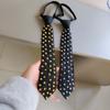Black Punk Style Long Necktie Locomotive Style Pre-tied Tie Decoration Shirt Tie Rivet Tie  Women