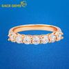 Sace Gems GRA Certified 0.7CT Moissanite Ring VVS1 Lab Diamond Solitaire Ring for Women Engagement Promise Wedding Band Jewelry