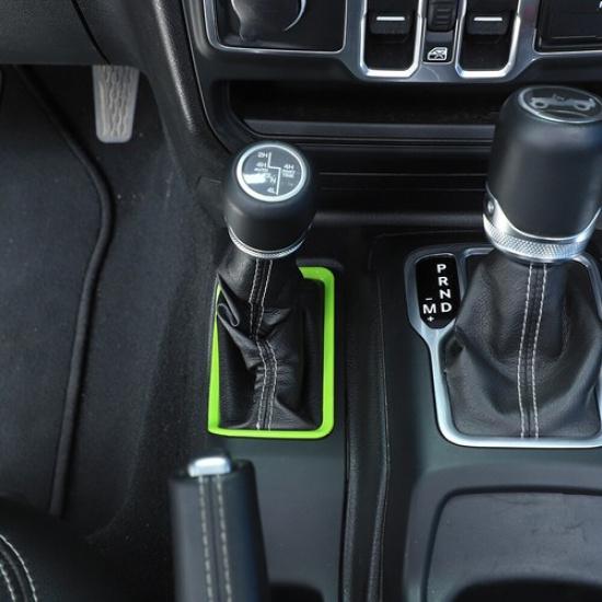 Зеленая накладка на рамку рычага переключения передач 4WD для Jeep Wrangler JL JLU JT 2018+