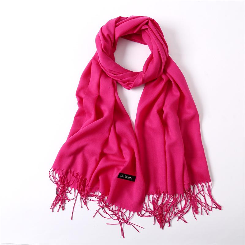 2024 Autumn And Winter Imitation Cashmere Scarf Solid Color Fashionable Versatile Warm Shawl Tassel Scarf