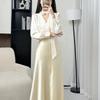Осень 2025 Элегантный комплект с длинным рукавом и юбкой миди для женщин - Приталенный костюм-двойка