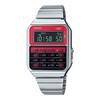 Via CASIO Calculator Data Bank Watch Red with Stainless Steel Bracelet [Ships Mail] Men's CA-500WE-4B [Used]