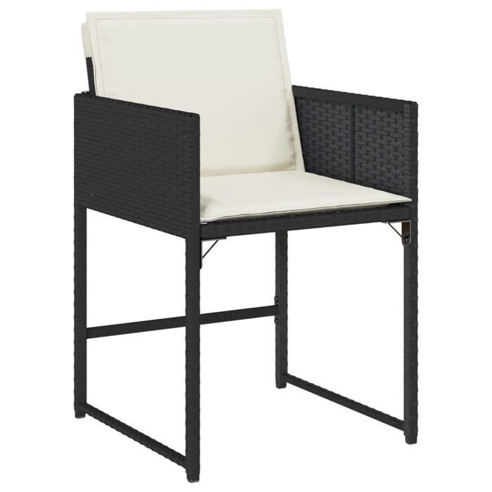 VidaXL Chaises de jardin lot de 4 avec coussins noir résine tressée 4007475