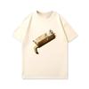 Cat Sandwich Pure Cotton Printed Unisexs and Womens Fashionable Short Sleeved New Personalized Casual Round Neck Tshirt