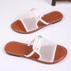 Мода 2025 Новая женская обувь Квадратный носок Перекрестные плоские летние сандалии Простые шлепанцы Женские тапочки Пляжные тапочки