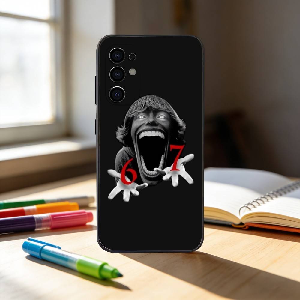 S-Six Seven 67 SS Чехол для телефона Samsung S25, S24, S21, S22, S23, S30, Ultra, S20, Plus, Fe, Note, 10, 9, 5G Черный чехол