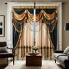 2 шт. цифровой печати HD штор имитация ламбрекена серая серия желтая кисточка подвесной светильник роскошное украшение для дома