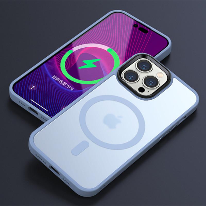 Роскошный магнитный чехол для телефона Magsafe с беспроводной зарядкой для IPhone 14 13 12 11 Pro Max Plus, прозрачный матовый противоударный чехол