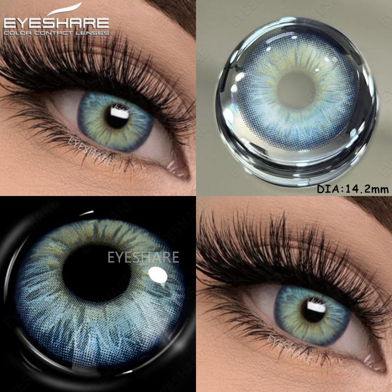 Eyeshare 1 пара новых цветных контактных линз для глаз, модные, синие, коричневые, красивые, для зрачков, годовая носка