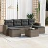 VidaXL Garden Lounge Set with Cushions 7 Pcs Grey Braided Resin 3219320