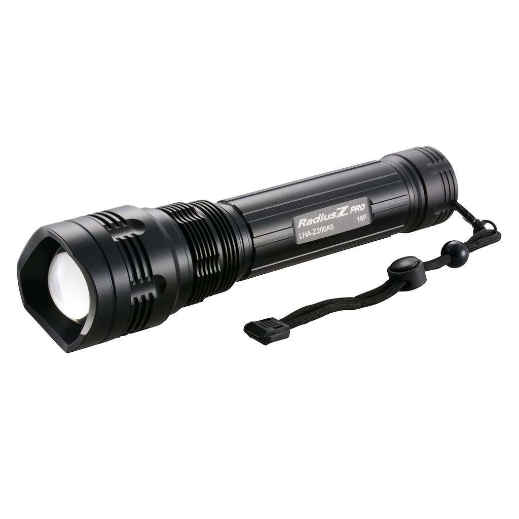 OHM Electric 2000 Lumens LED Handheld Flashlight, LHA-Z200A5, 07-8559, Black