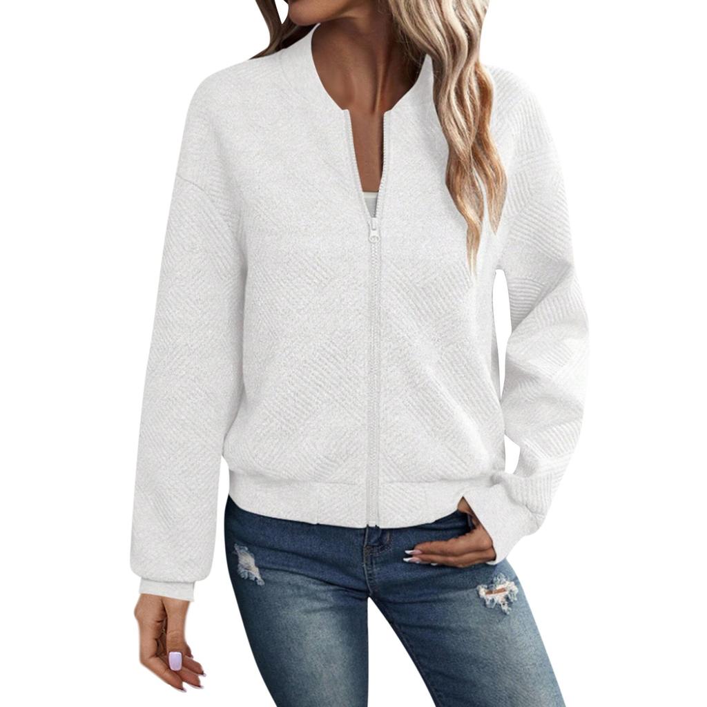 Womens Long Sleeve Zip Up Sweatshirts Jackets Full Zipper Lightweight Jacket Casual Loose Outwear Coat