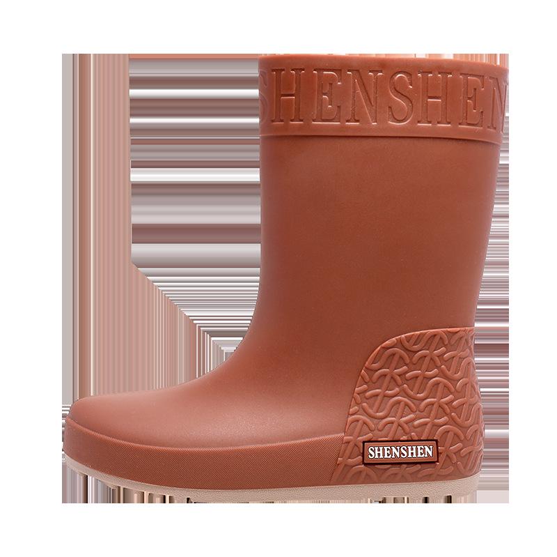 Женские водонепроницаемые нескользящие резиновые сапоги в корейском стиле с бархатной подкладкой для тепла