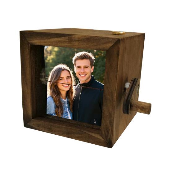 Персонализированная коробка-анимация Flipbook со встроенной подсветкой, ручной альбом для 8/16 фотографий, деревянная рамка, уникальный подарок для воспоминаний и дома