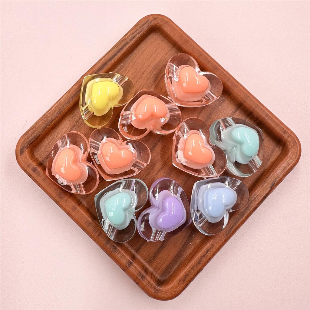 10Pcs Jewelry Making13*17mm Loose Beads Heart Crafts DIY For Necklace Bracelet Pendant