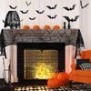 2025 Halloween Decoration Lace Spider Web Skeleton Skull Tablecloth Black Fireplace Mantel Scarf Event Party Supplies